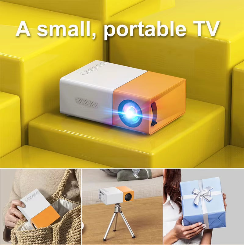 Xiaomi YG300 Mini Projector Portable Home Theater Smart TV Laser Beamer 3D Cinema LED Video Projector 4K HD Movie via HD Port