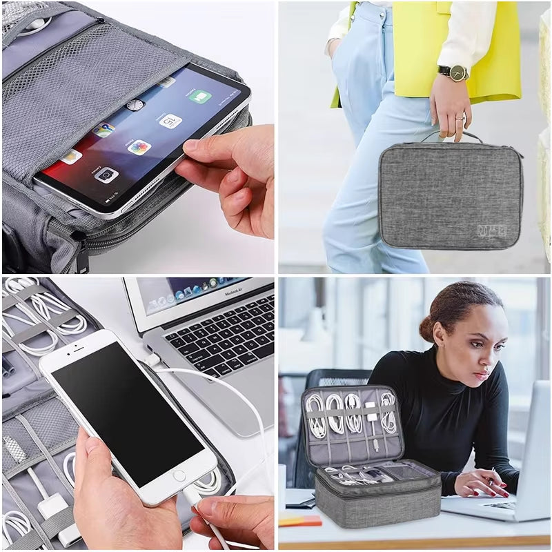 Travel Cable Storage Bag Portable Waterproof Digital Electronic Storage Bag USB Data Cable Charger Plug Storage Cable Storagebag