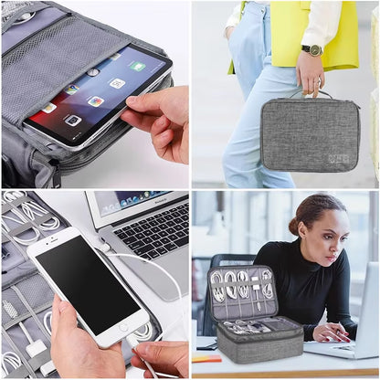 Travel Cable Storage Bag Portable Waterproof Digital Electronic Storage Bag USB Data Cable Charger Plug Storage Cable Storagebag